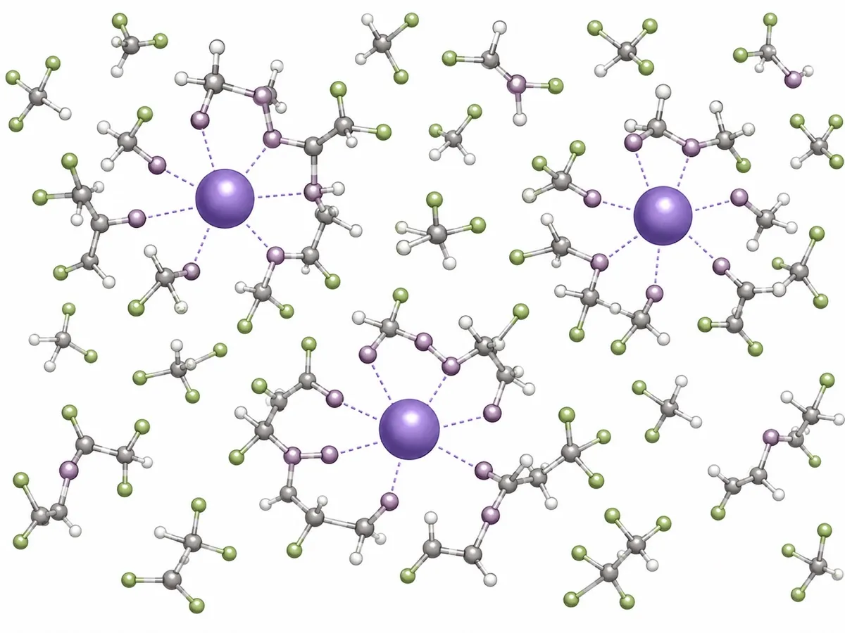 Solvation shell and ion transport illustration