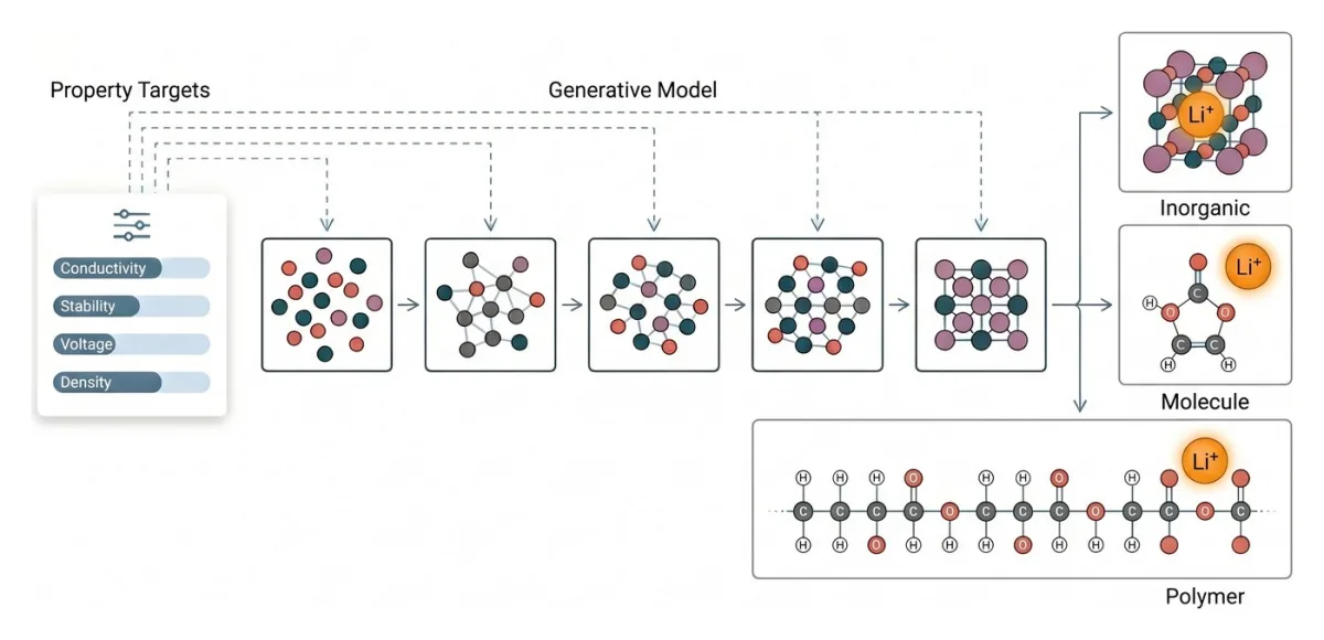Physics-guided materials generation illustration